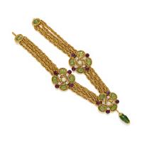 Chanel, Rare Gripoix Pâte de Verre & Chain Necklace