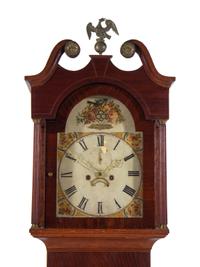 A Federal Oak and Mahogany Tall Case Clock