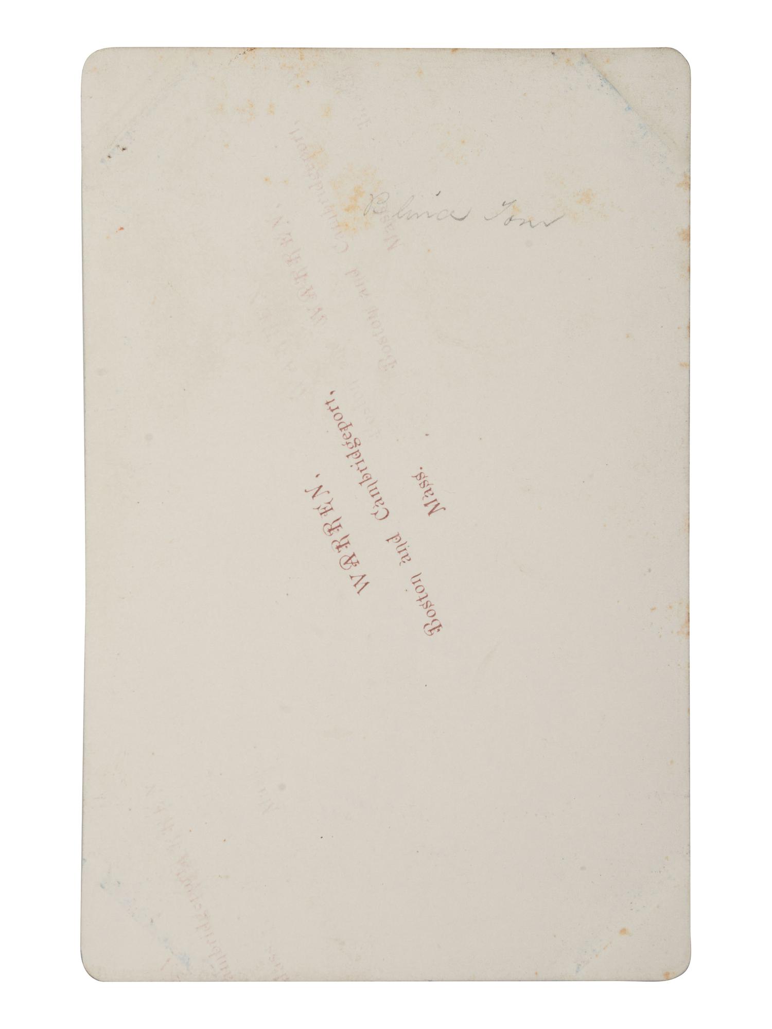 [MUSIC - WIGGINS, Thomas Greene "Blind Tom" (1849-1908)]. WARREN, George Kendall (1824-1884), photographer. Cabinet card of Blind Tom.