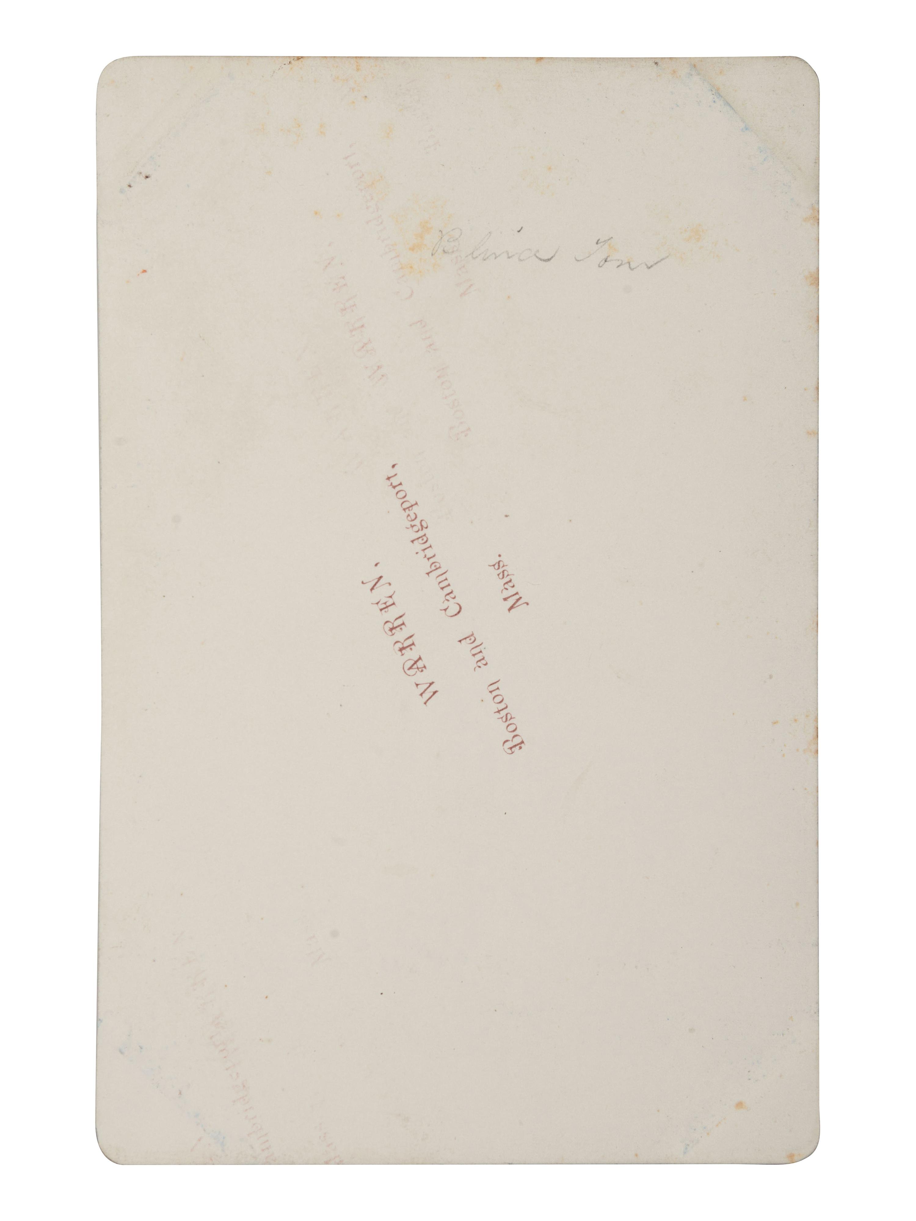 [MUSIC - WIGGINS, Thomas Greene "Blind Tom" (1849-1908)]. WARREN, George Kendall (1824-1884), photographer. Cabinet card of Blind Tom.