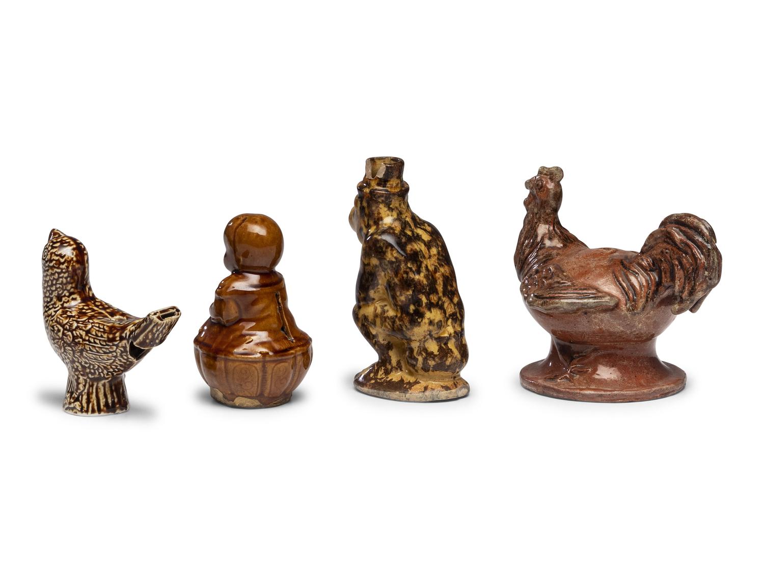Four Glazed Ceramic Figures