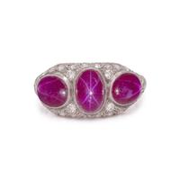 WALTON & CO., STAR RUBY AND DIAMOND RING