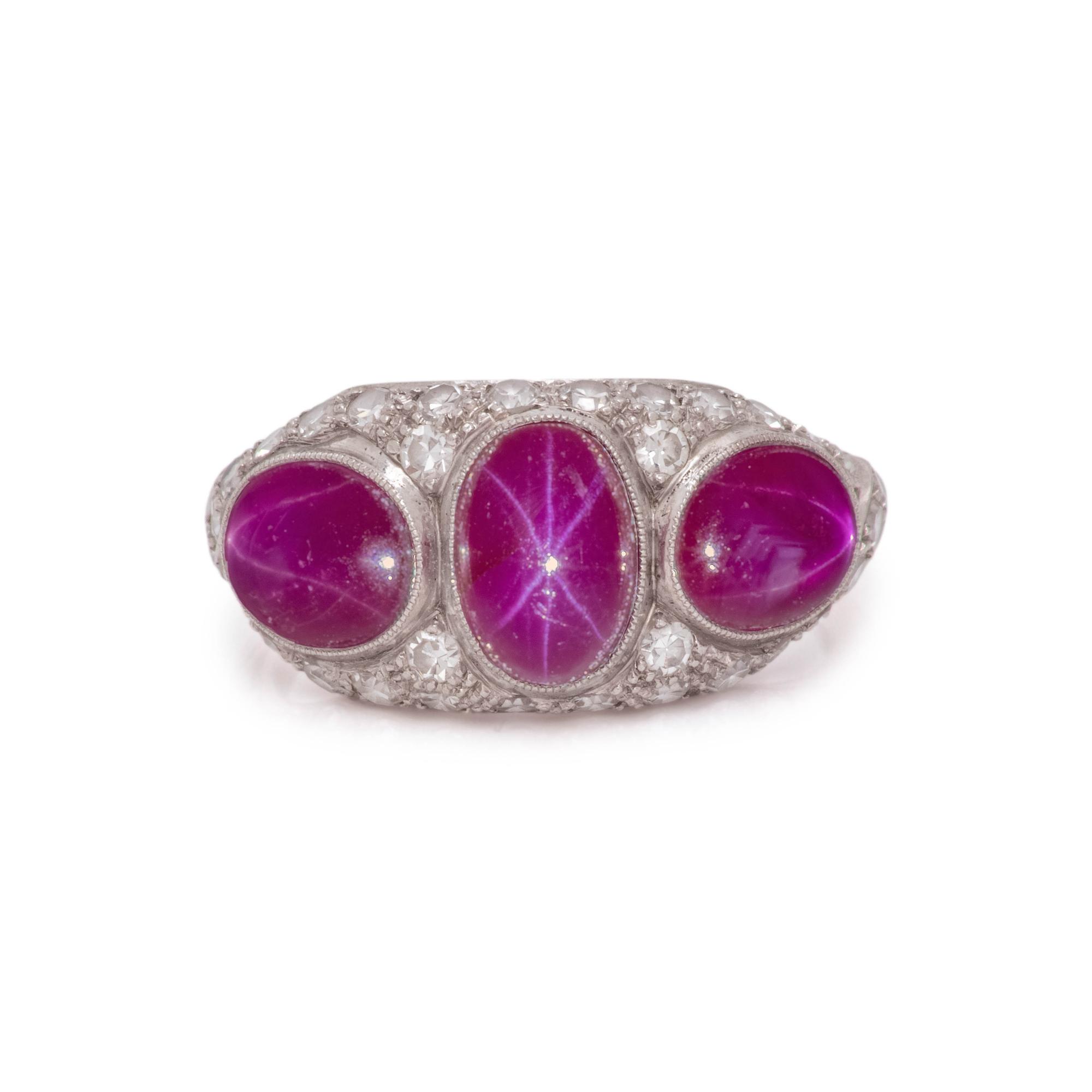 WALTON & CO., STAR RUBY AND DIAMOND RING