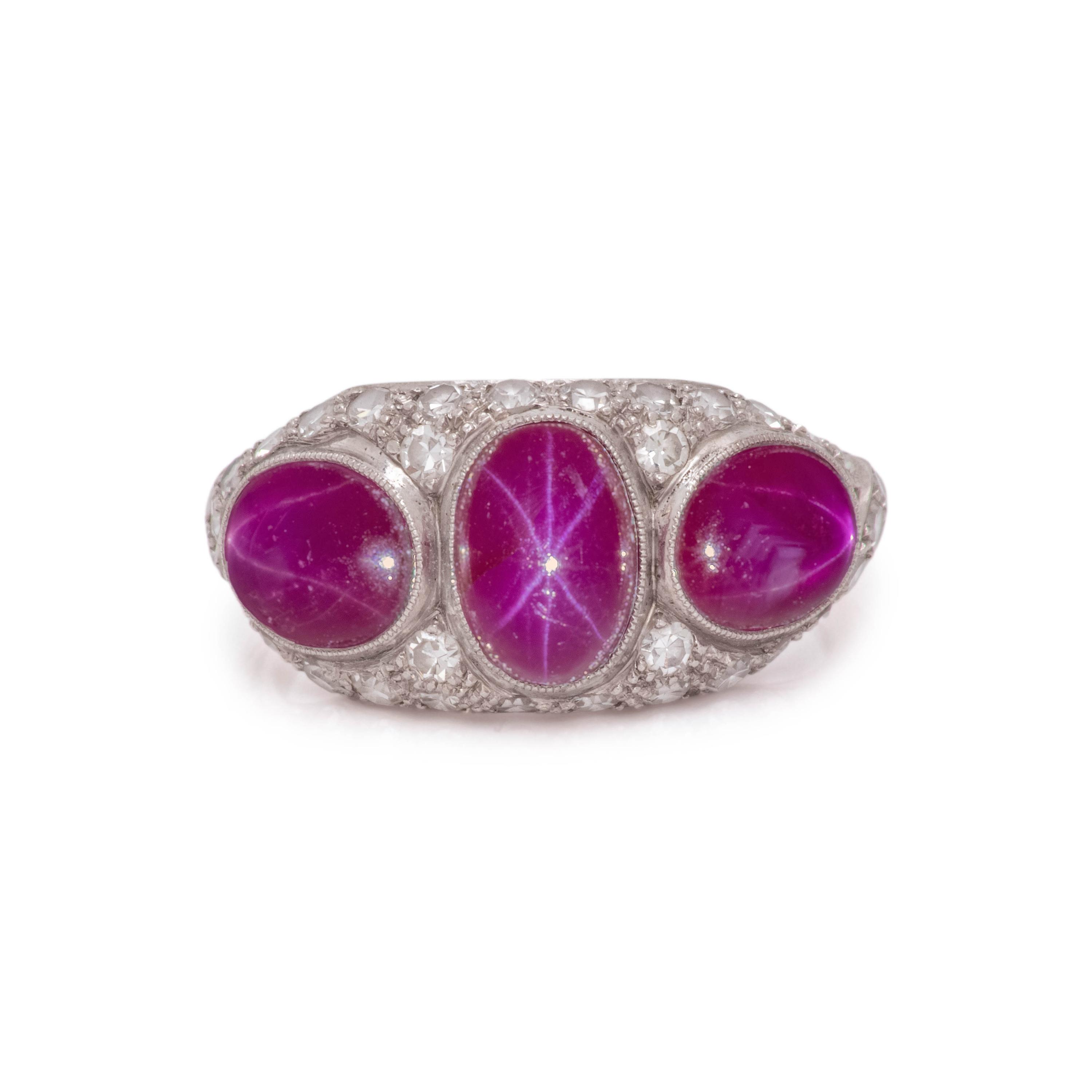 WALTON & CO., STAR RUBY AND DIAMOND RING