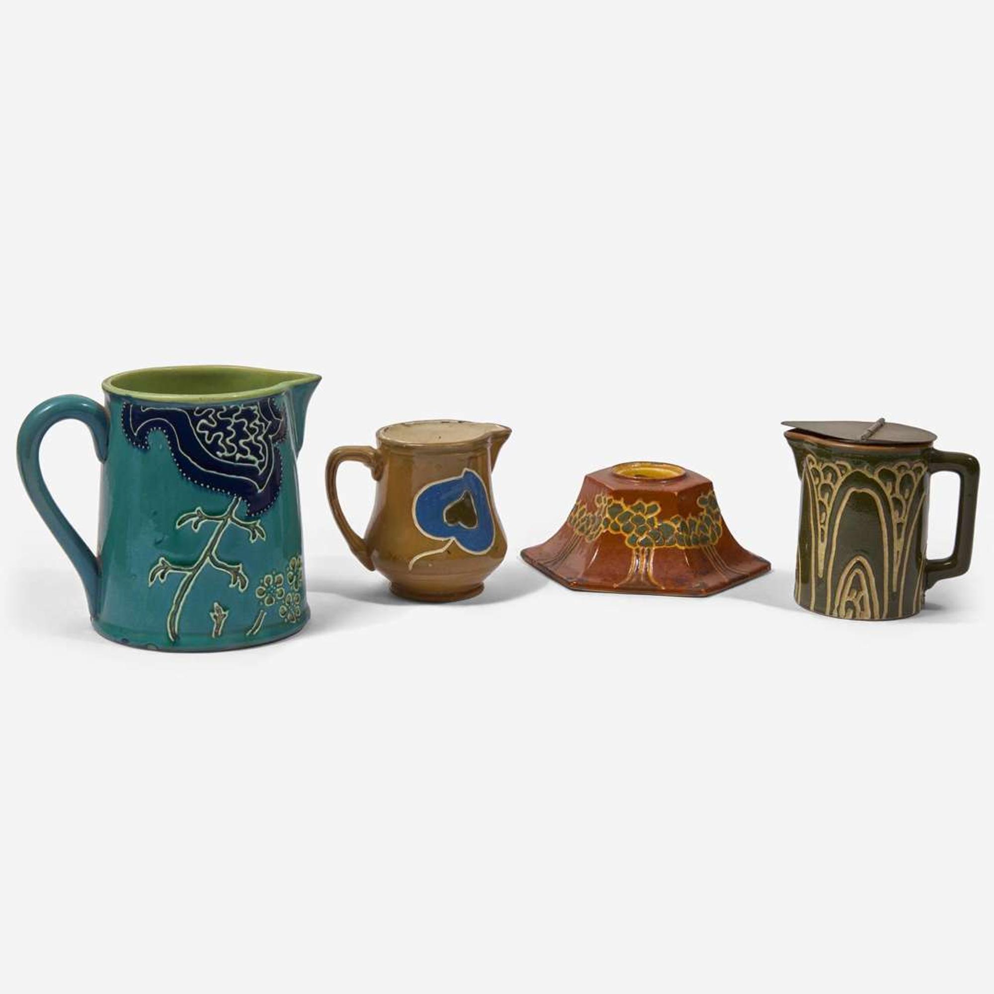Frederick Hurten Rhead (British-American, 1880-1942) Four Vessels, Avon Faience, USA, circa 1903