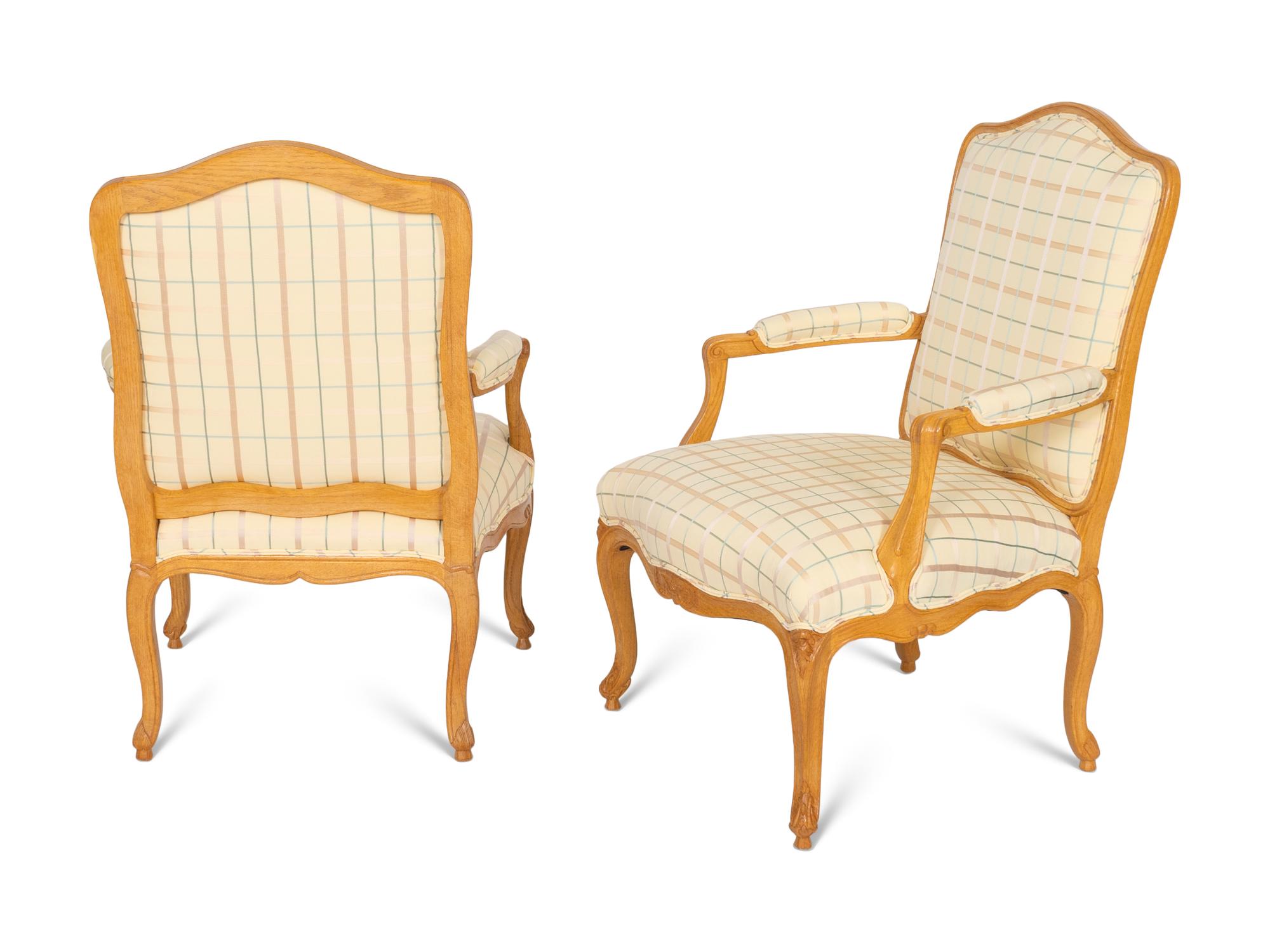 A Pair of J. Robert Scott Louis XV Style Beechwood Fauteuils