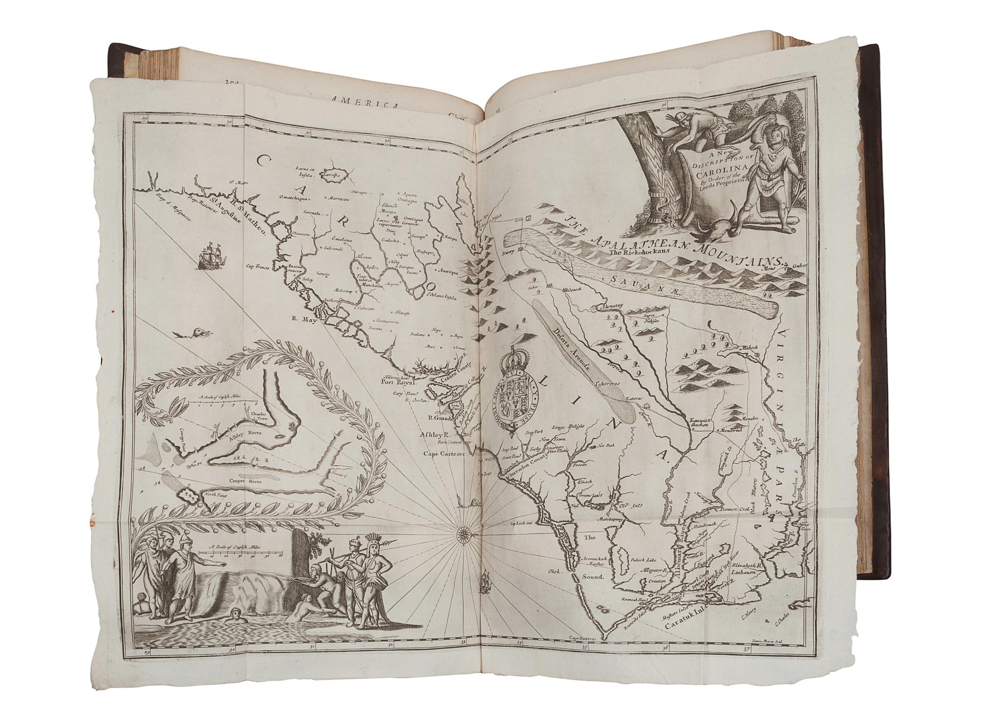 OGILBY, John (1600-1676), translator. [MONTANUS, Arnoldus (ca 1625-1683)]. America: being the latest, and most Accurate Description of the New World... Collected from most Authentick Authors, Augmented with later Observations, and Adorn'd with maps and Sculptures, by John Ogilby . London: Printed by the Author, 1671.