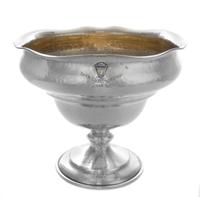 An American Hammered Silver Trophy, Sedlacek & Co., Los Angeles, CA, 20th Century, the undulating rim over an ovoid basin, inscribed Op