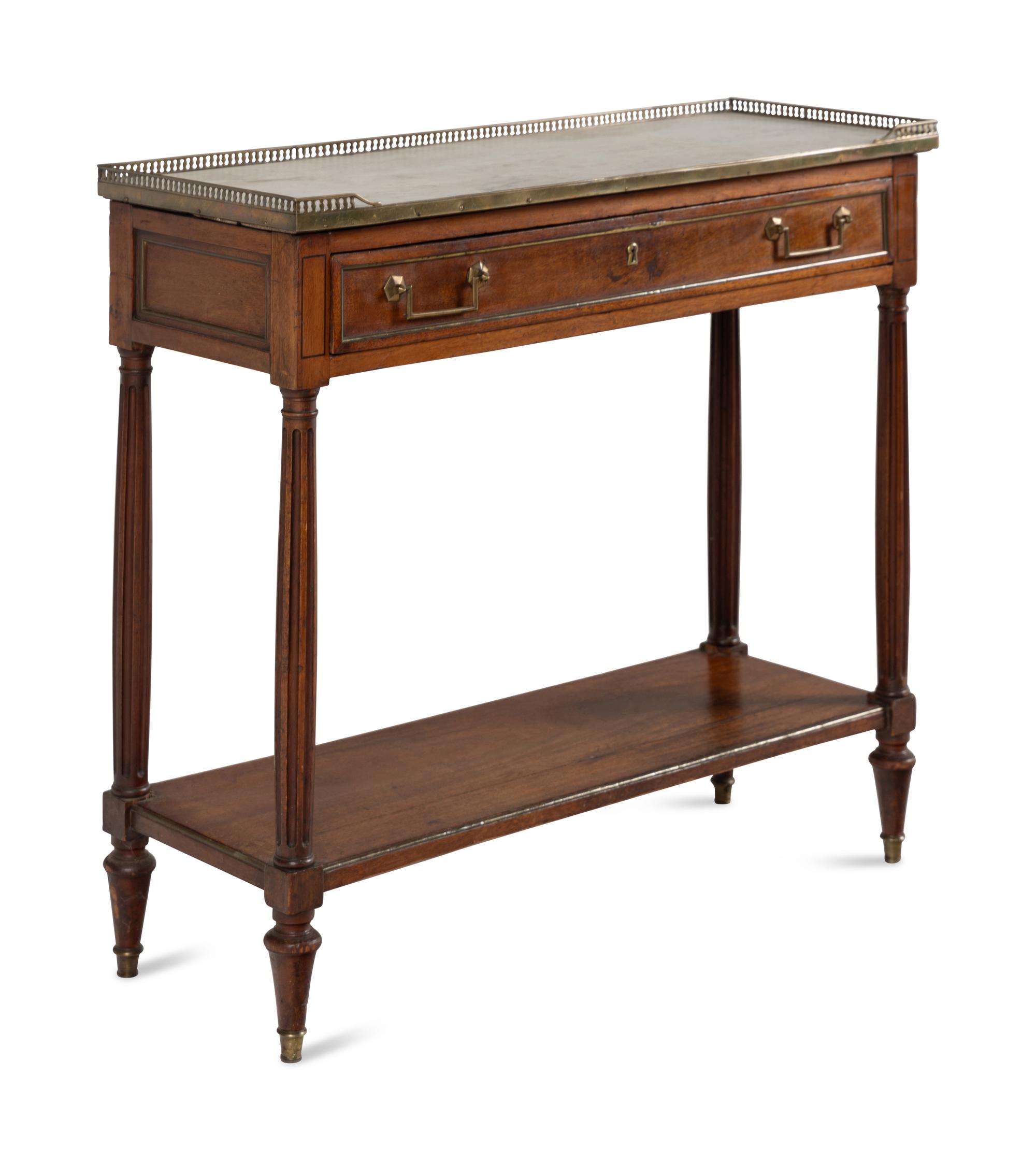 A Directoire Style Mahogany Marble-Top Console Desserte