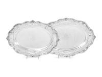 Two American Silver Serving Trays