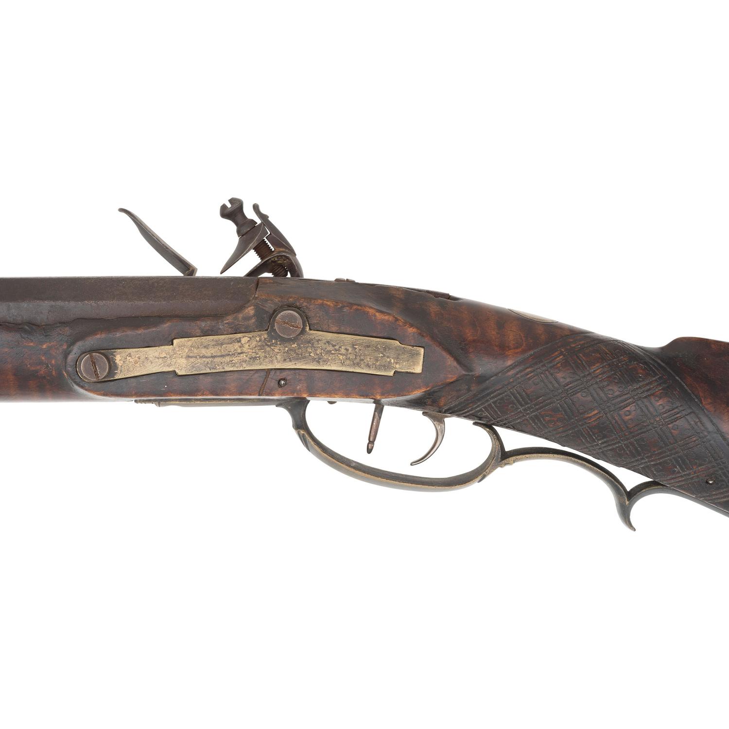Full Stock Flintlock Rifle Signed H Gibbs