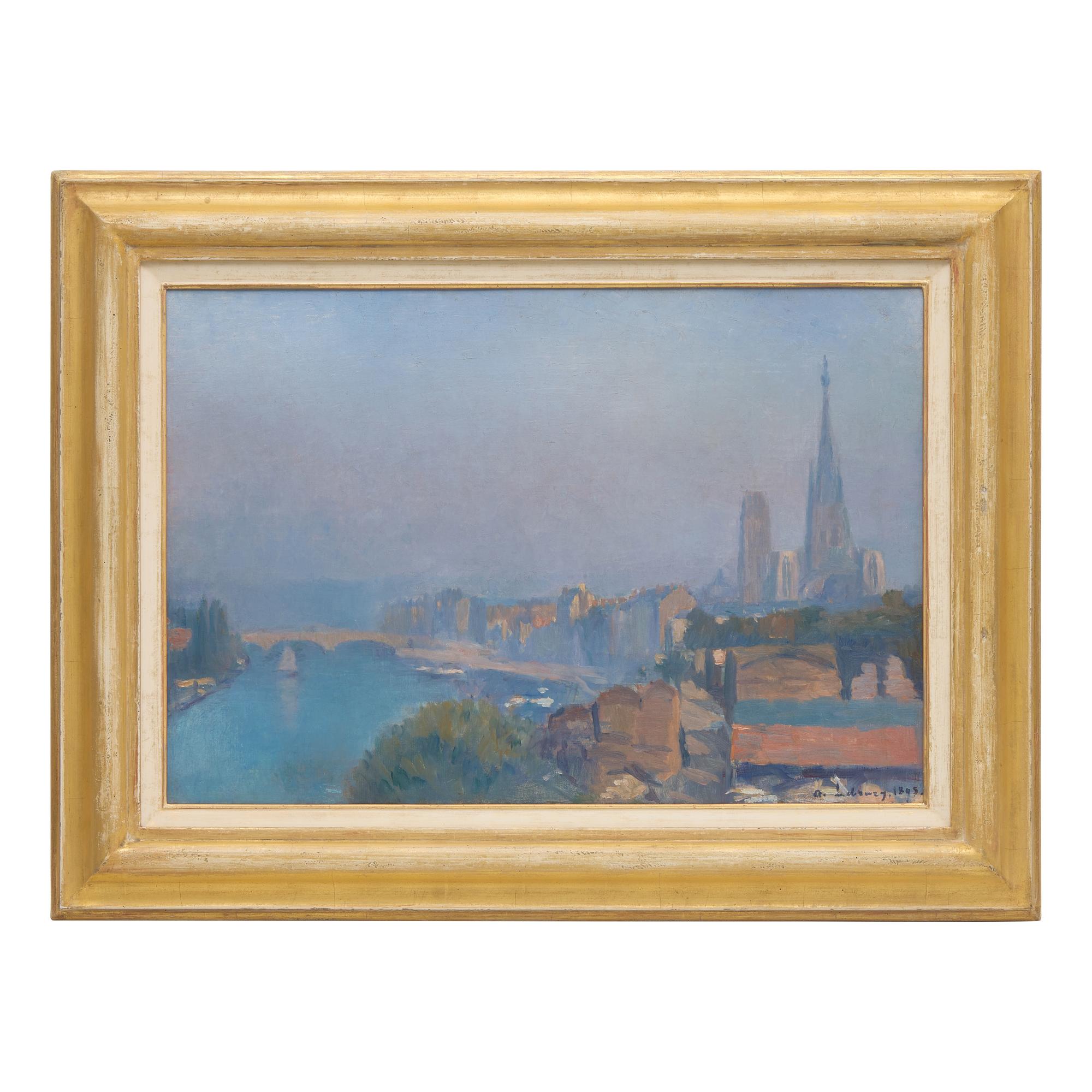 Albert Lebourg (French, 1849-1928) — Vue de la Cathédrale de Rouen depuis le Pont Corneille , 1895