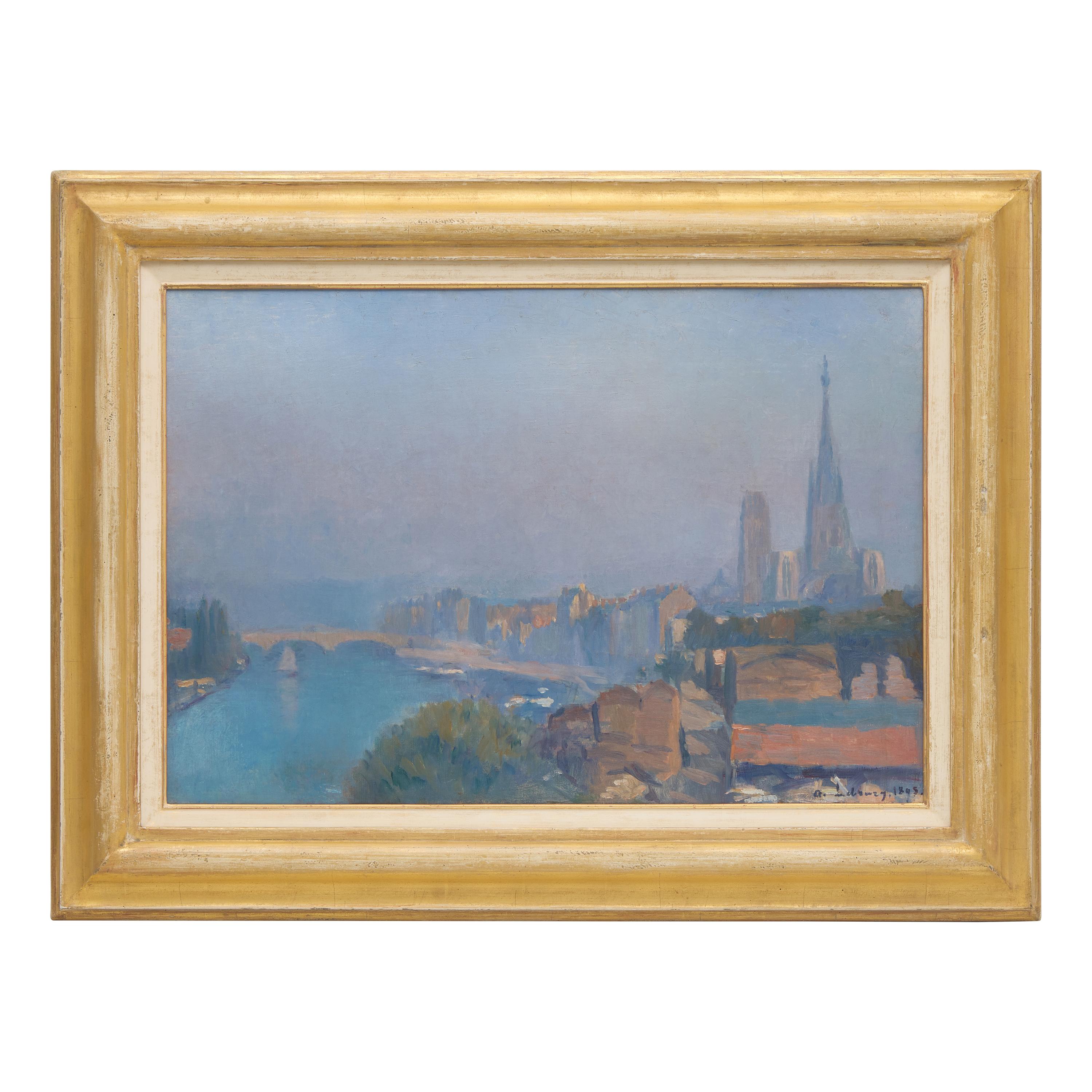 Albert Lebourg (French, 1849-1928) — Vue de la Cathédrale de Rouen depuis le Pont Corneille , 1895