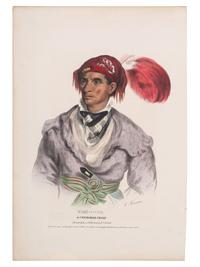 [McKENNEY & HALL]. A group of 4 large folio hand-colored lithographs of Cherokee. 1837-1843.