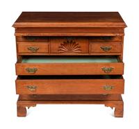 A Chippendale Fan-Carved Walnut Bachelor's Chest