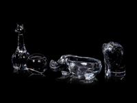 Three Glass Paperweights and a Dish