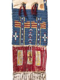 Sioux Beaded Hide Tobacco Bag, with American Flags