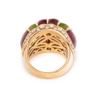 TOURMALINE AND DIAMOND BOMBE RING