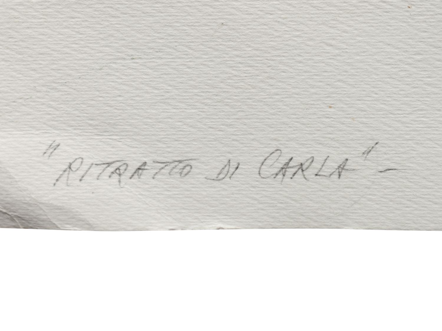 A pair of polaroids ( Ritratto di Carla , 1985; Omaggio Impuro a Bayard , 1983)