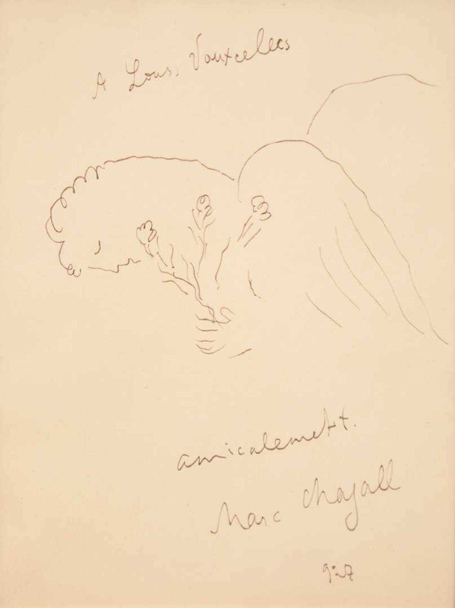Marc Chagall (Belarusian/French, 1887-1985) - L'Ange au Bouquet
