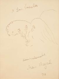 Marc Chagall (Belarusian/French, 1887-1985) - L'Ange au Bouquet
