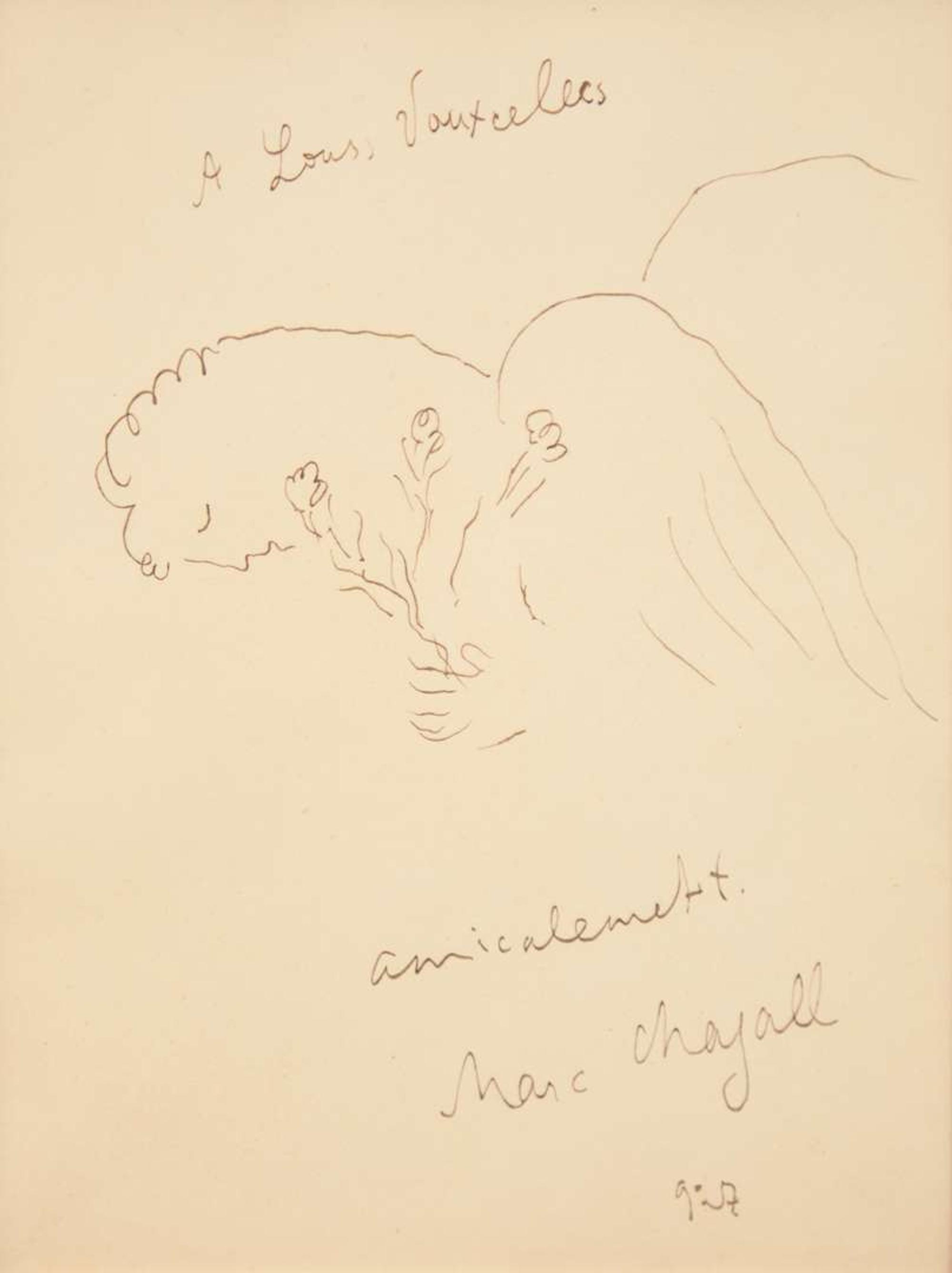 Marc Chagall (Belarusian/French, 1887-1985) - L'Ange au Bouquet