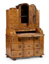 A German or Austrian Baroque Burlwood Tabernacle Bureau