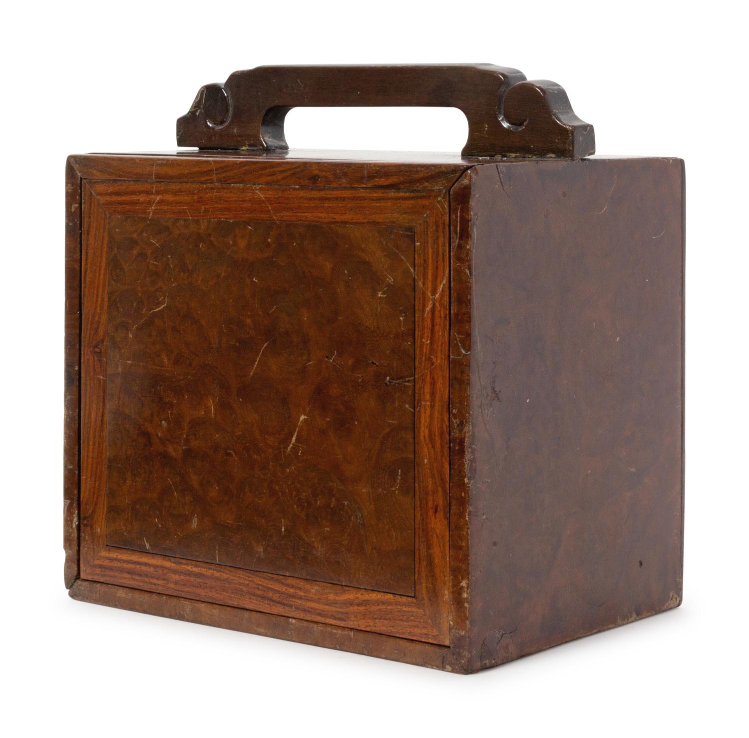 A Burlwood and Huanghuali Wood Medicine Chest