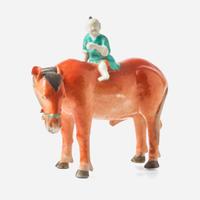 A Chinese export porcelain figure of a boy mounted on a horse 童子騎馬瓷塑 Qianlong to Jiaqing period ? ?????