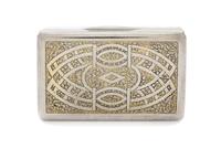 An Austro-Hungarian Enameled Silver Snuff Box, Maker's mark ELS, 1837, the hinged lid with an enameled plaque with floral, foliate and