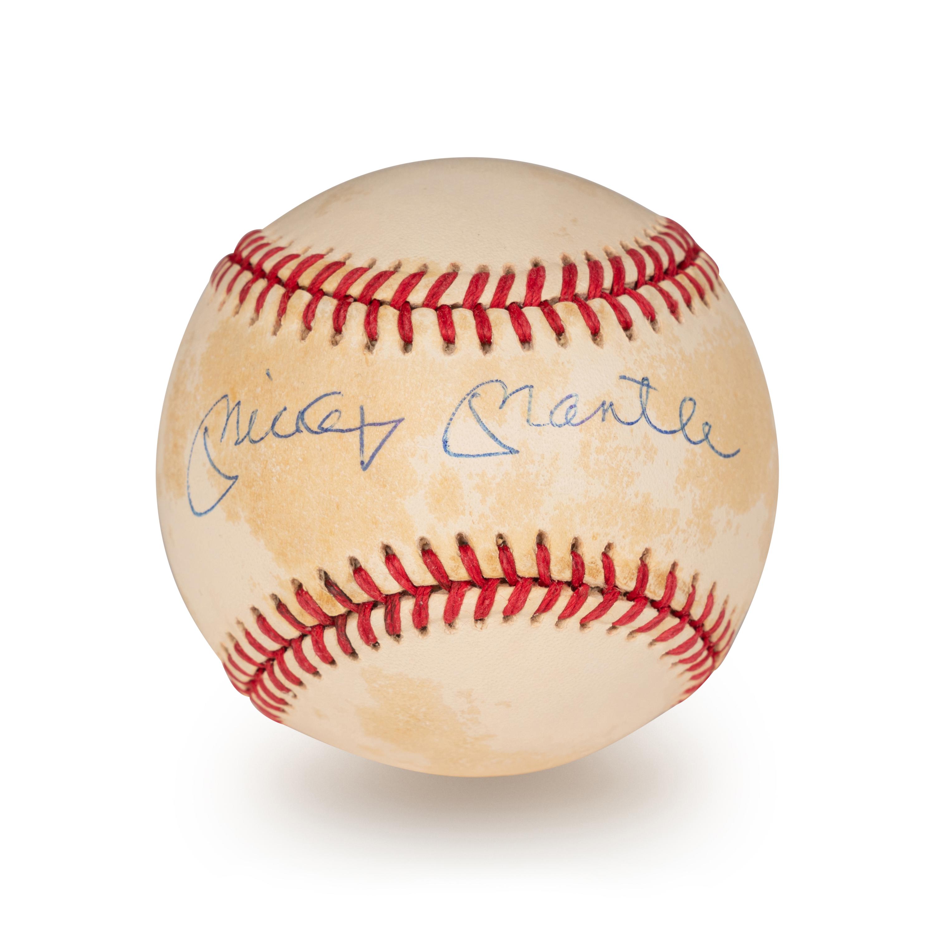 A Mickey Mantle Signed Autograph Baseball (Beckett Authentication Services Letter BAS Certified),