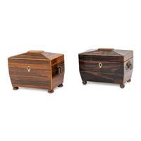 Two Regency Rosewood Tea Caddies