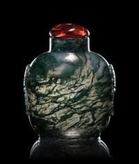 Two Moss Agate Snuff Bottles