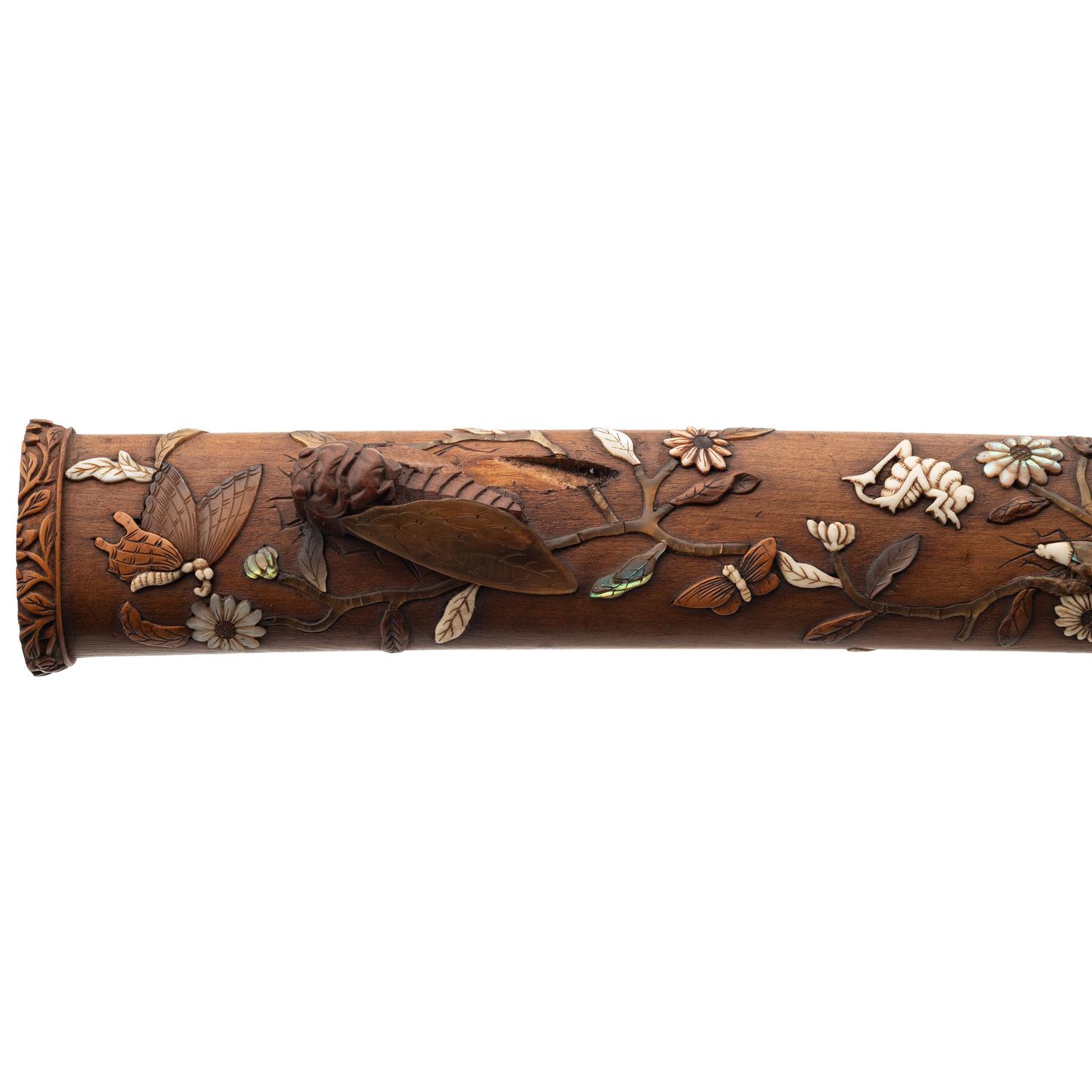 Shibayama Inlaid Wood Tanto Koshirae