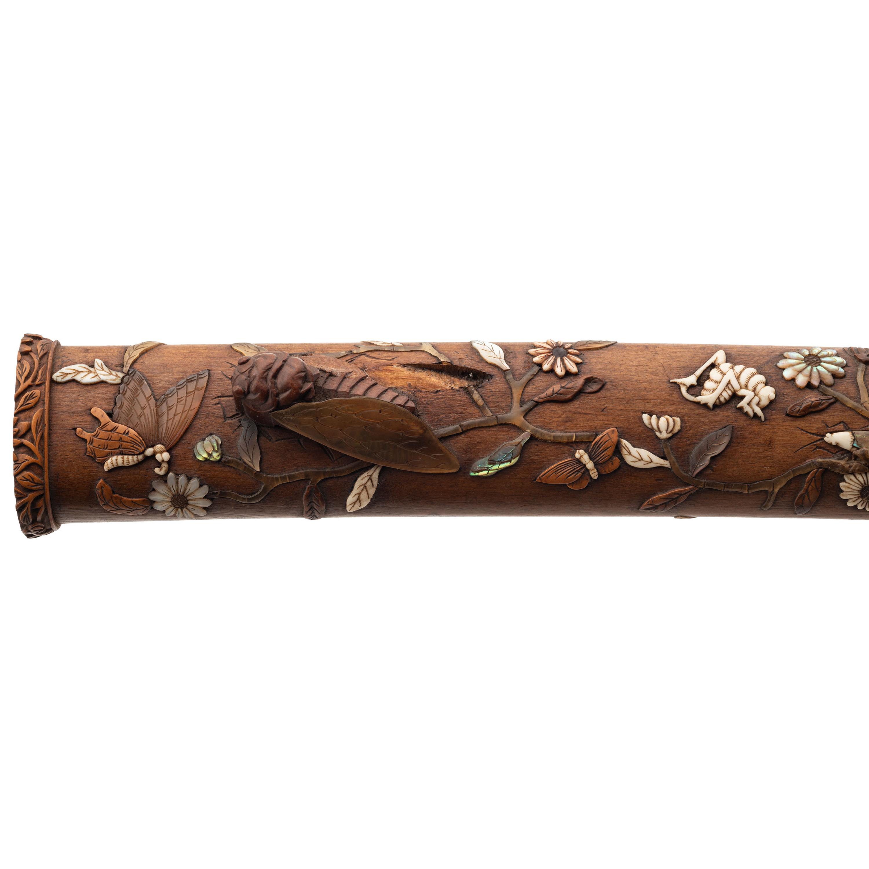 Shibayama Inlaid Wood Tanto Koshirae