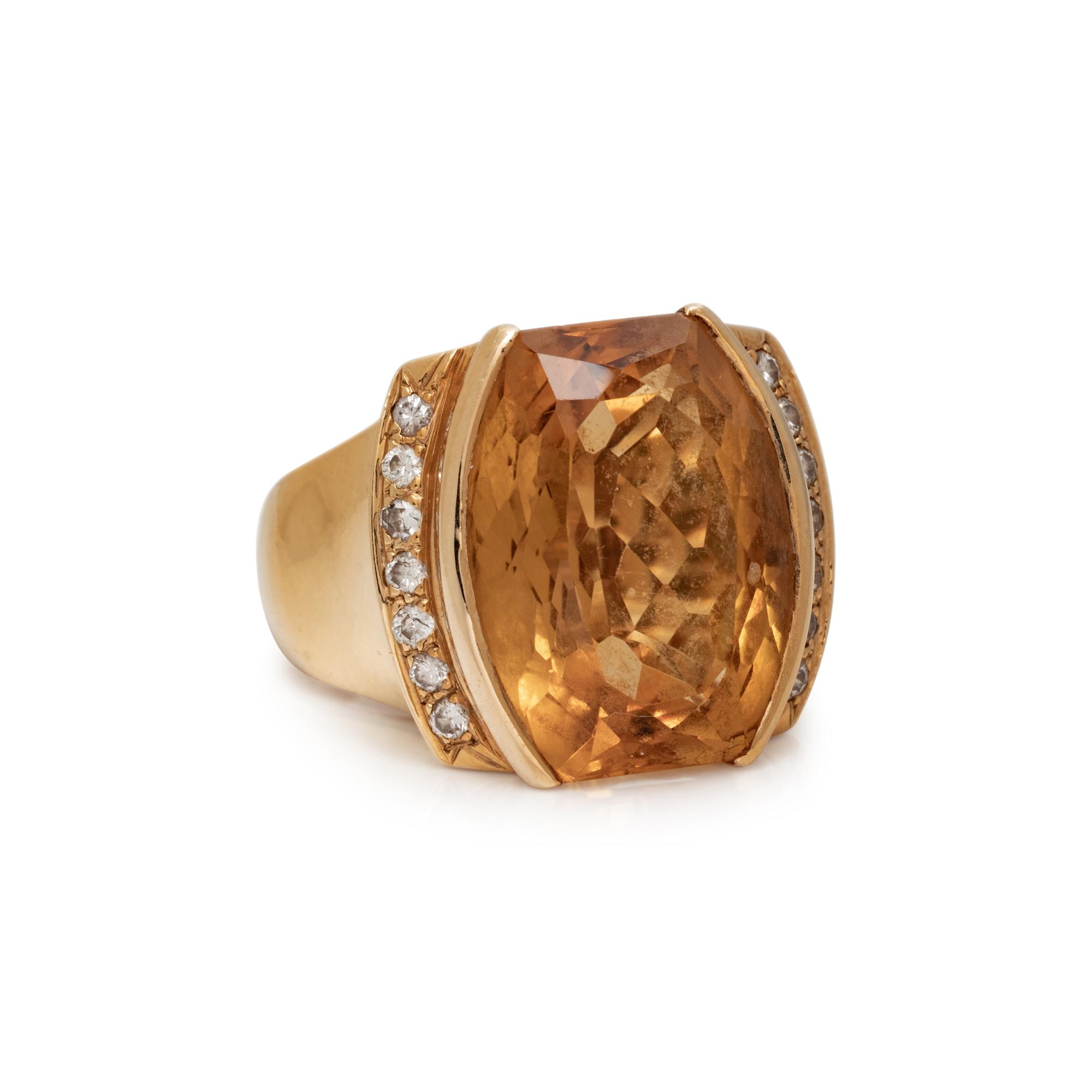 CITRINE AND DIAMOND RING