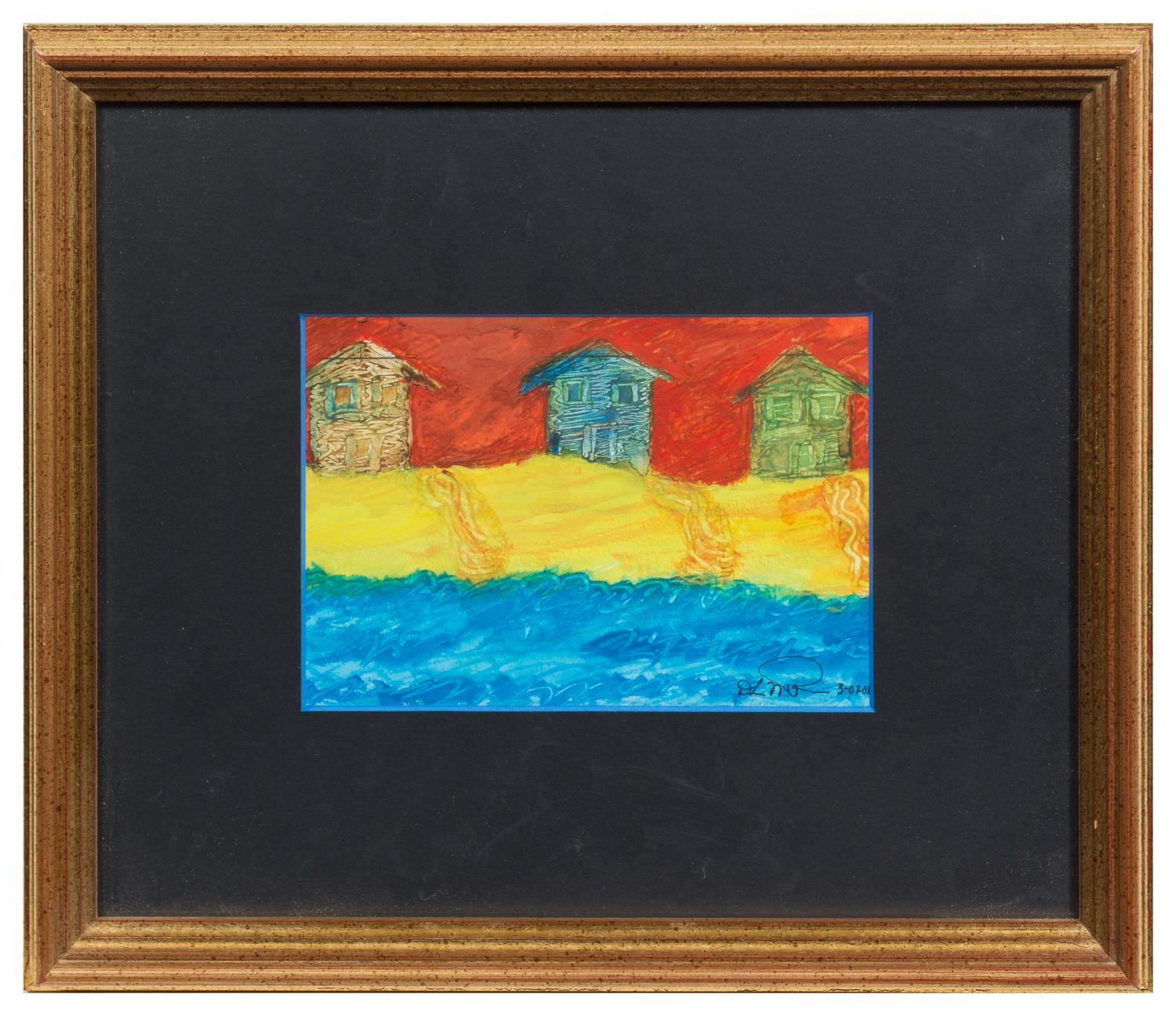 Artist Unknown, (20th Century), Beach Scene and Palm Tree (two works) DONATION