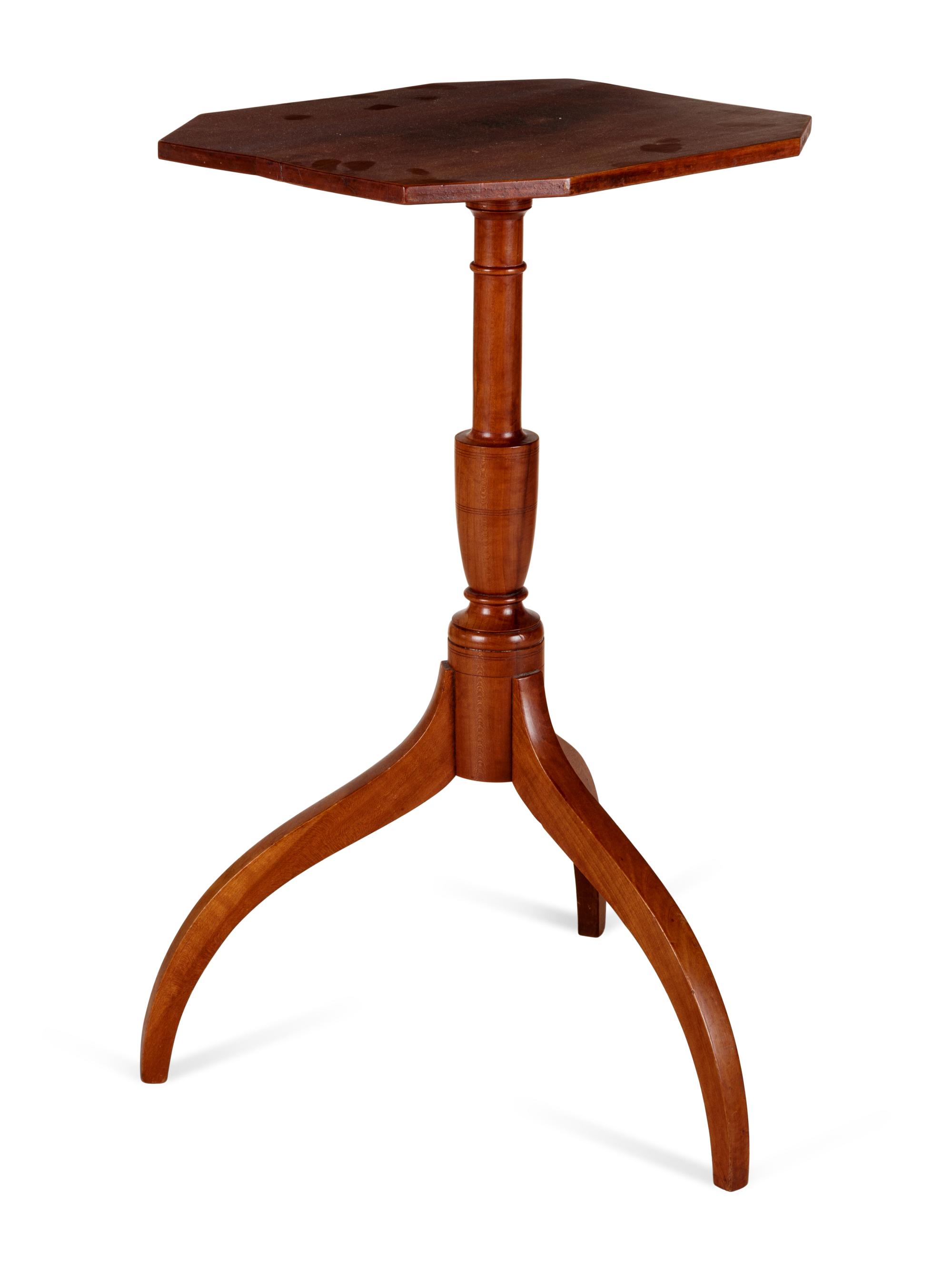 A Federal Mahogany Octagonal-Top Candlestand
