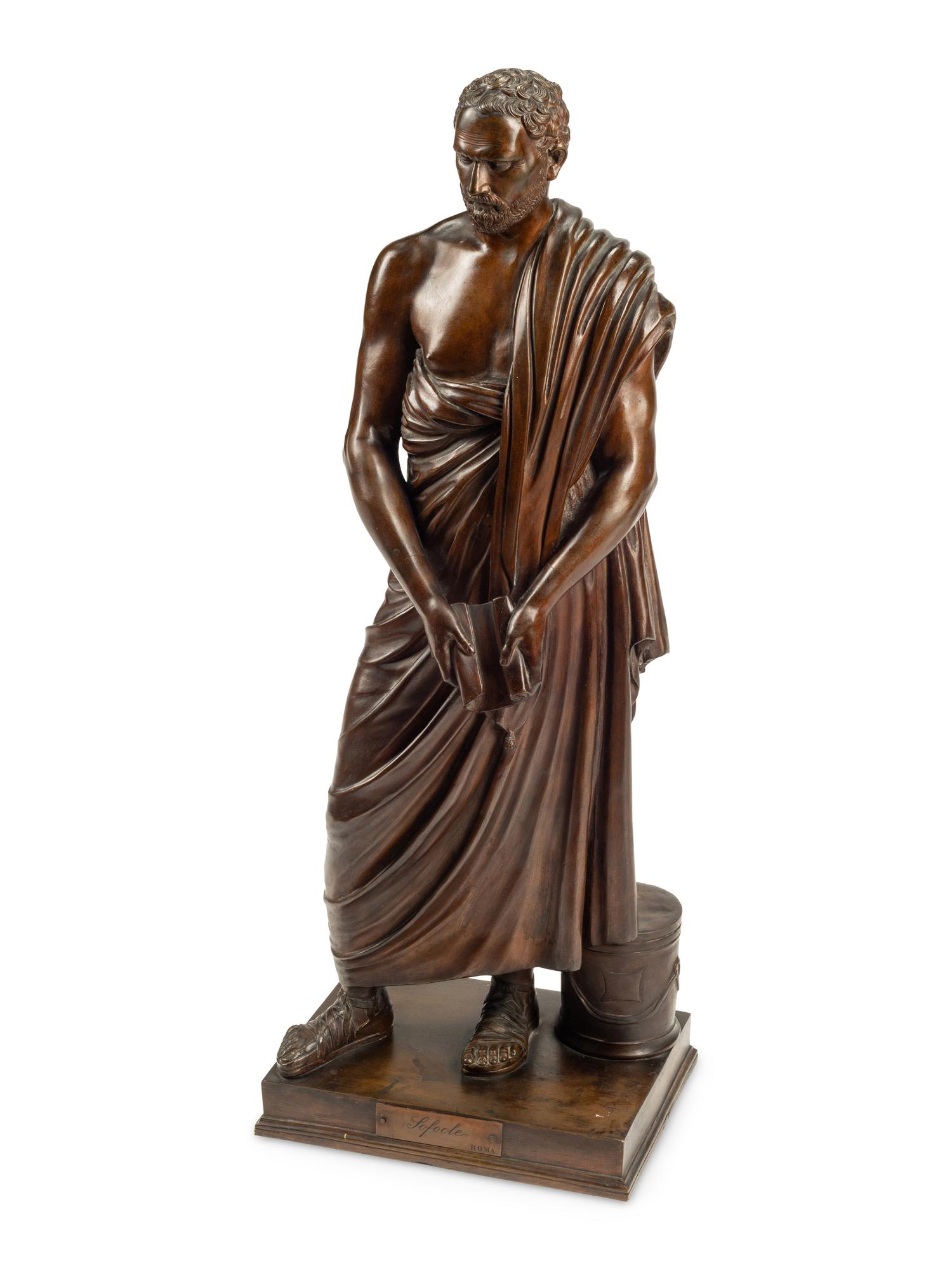 An Italian Bronze Figure of Demosthenes