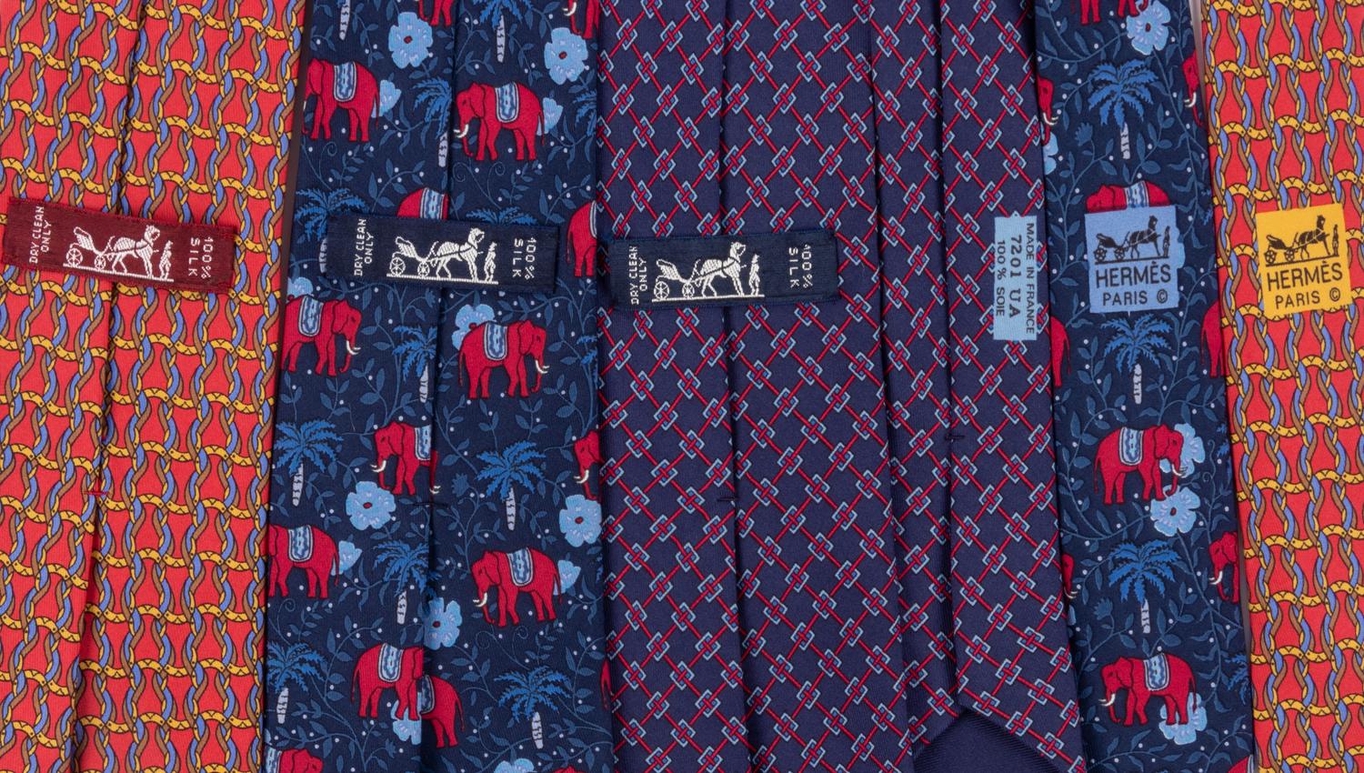 Three Hermès Silk Ties