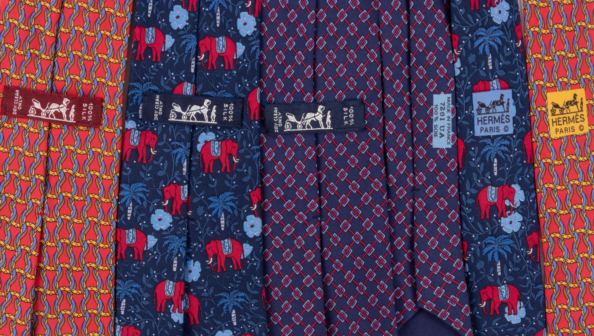 Three Hermès Silk Ties