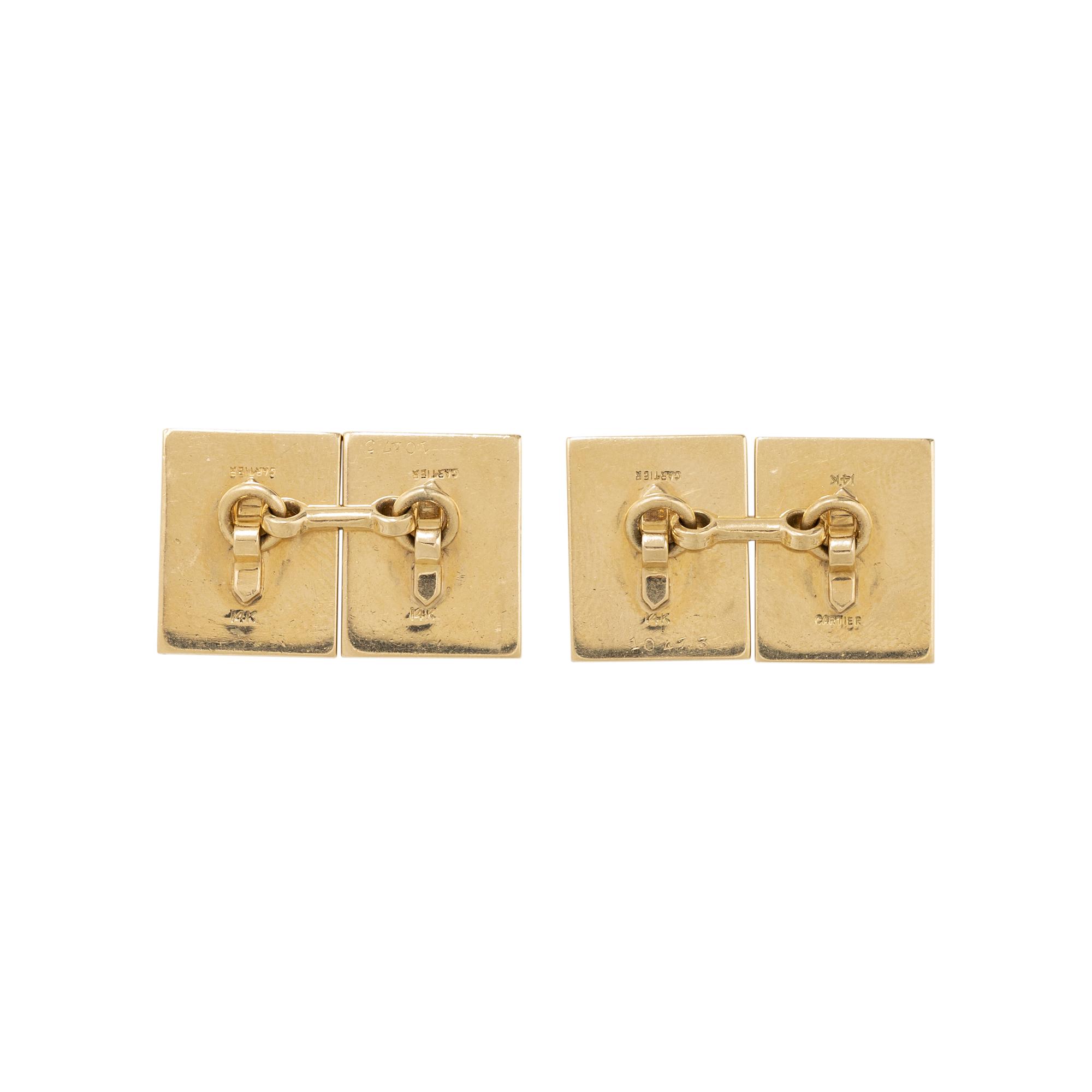 CARTIER, YELLOW GOLD CUFFLINKS