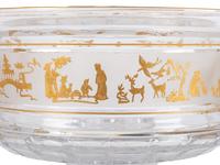 A Val St. Lambert Crystal and Gilt Centerpiece Bowl