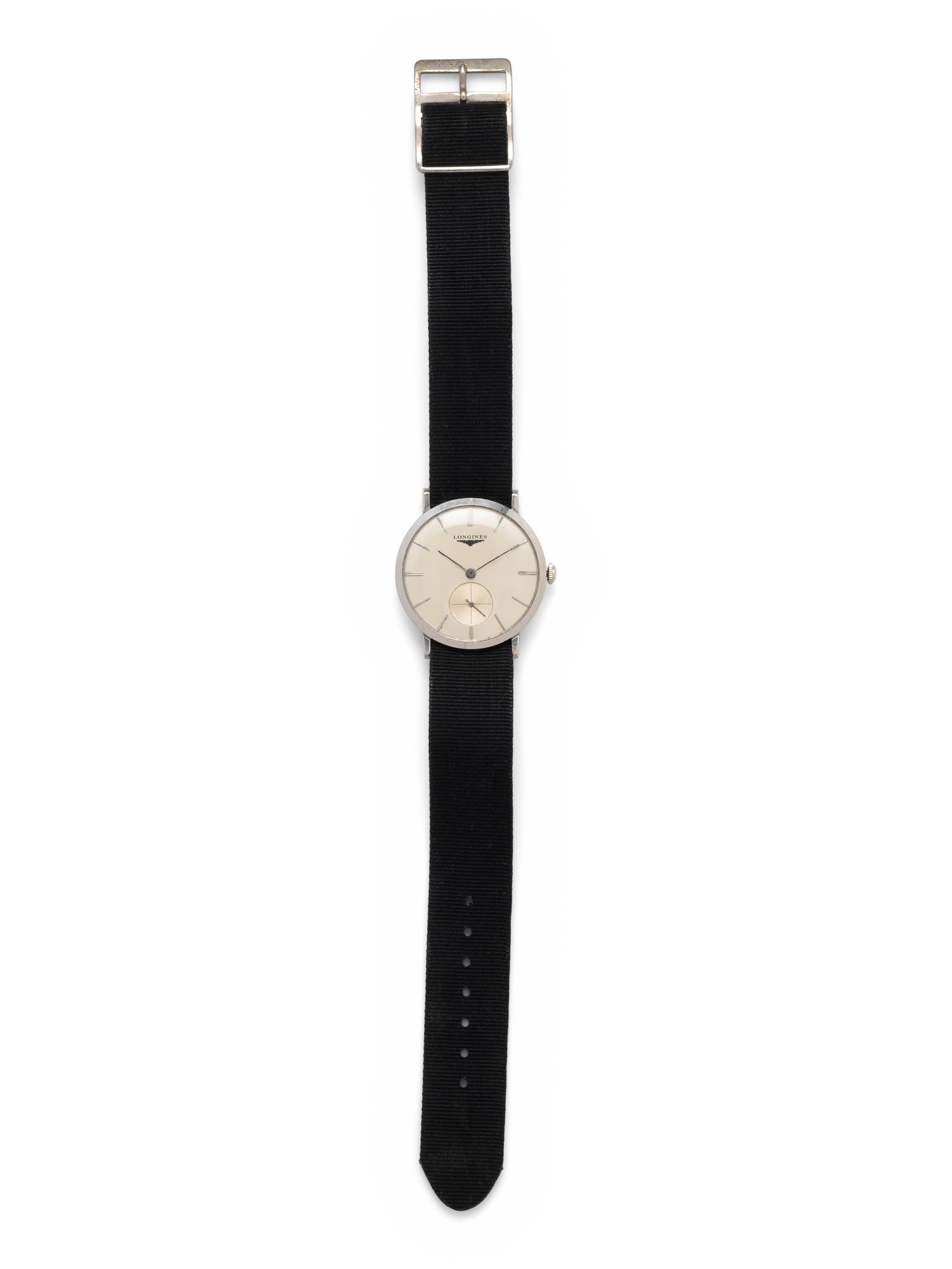 LONGINES, VINTAGE, 14K WHITE GOLD WRISTWATCH