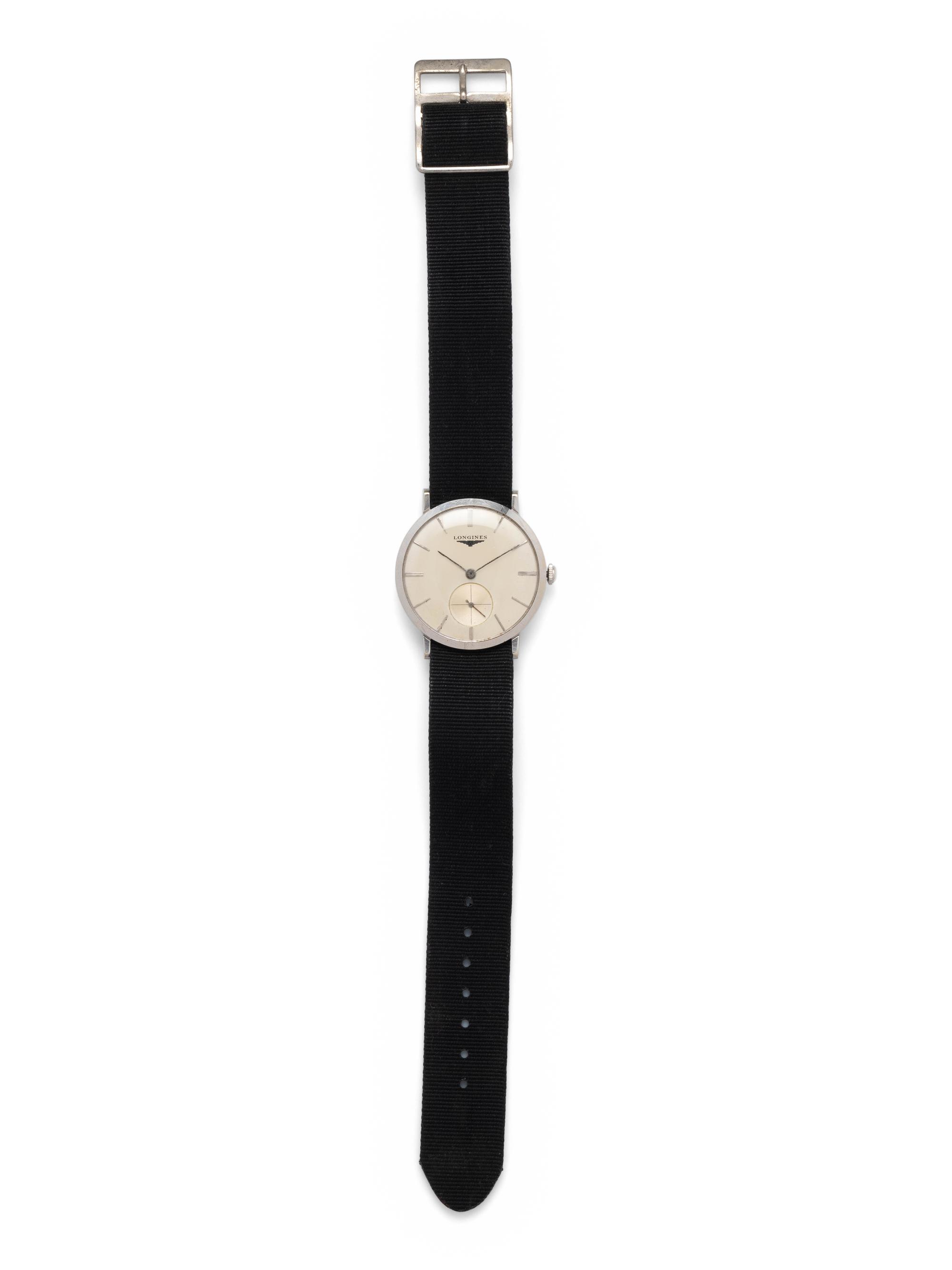 LONGINES, VINTAGE, 14K WHITE GOLD WRISTWATCH