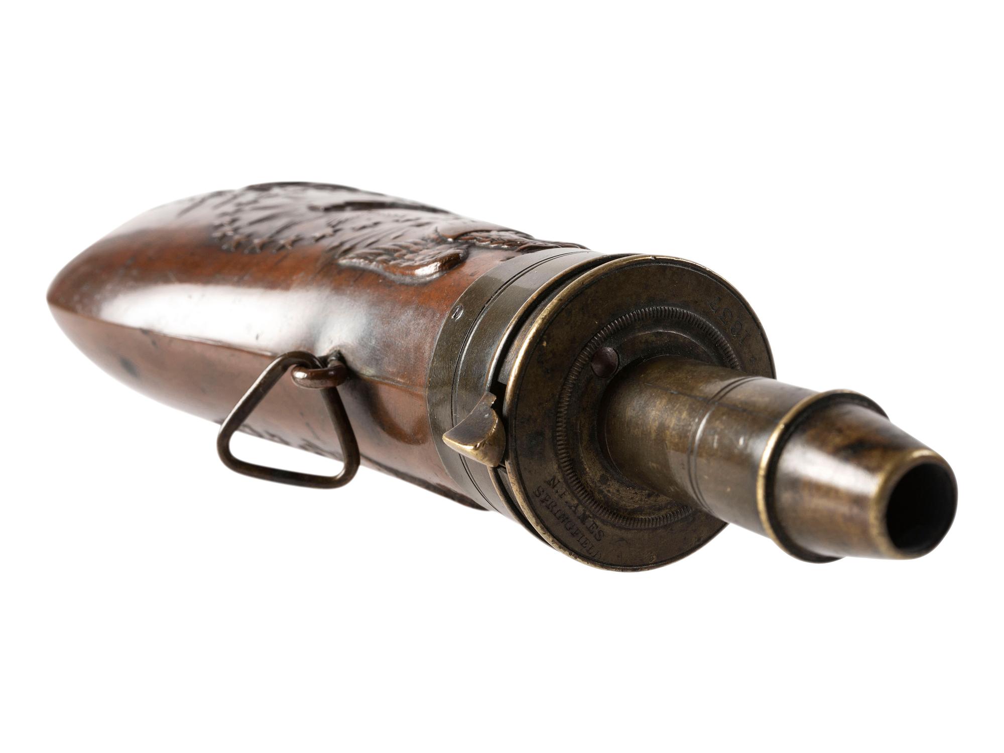 [CIVIL WAR]. Peace flask manufactured by N.P. Ames, Springfield, MA. 1837.