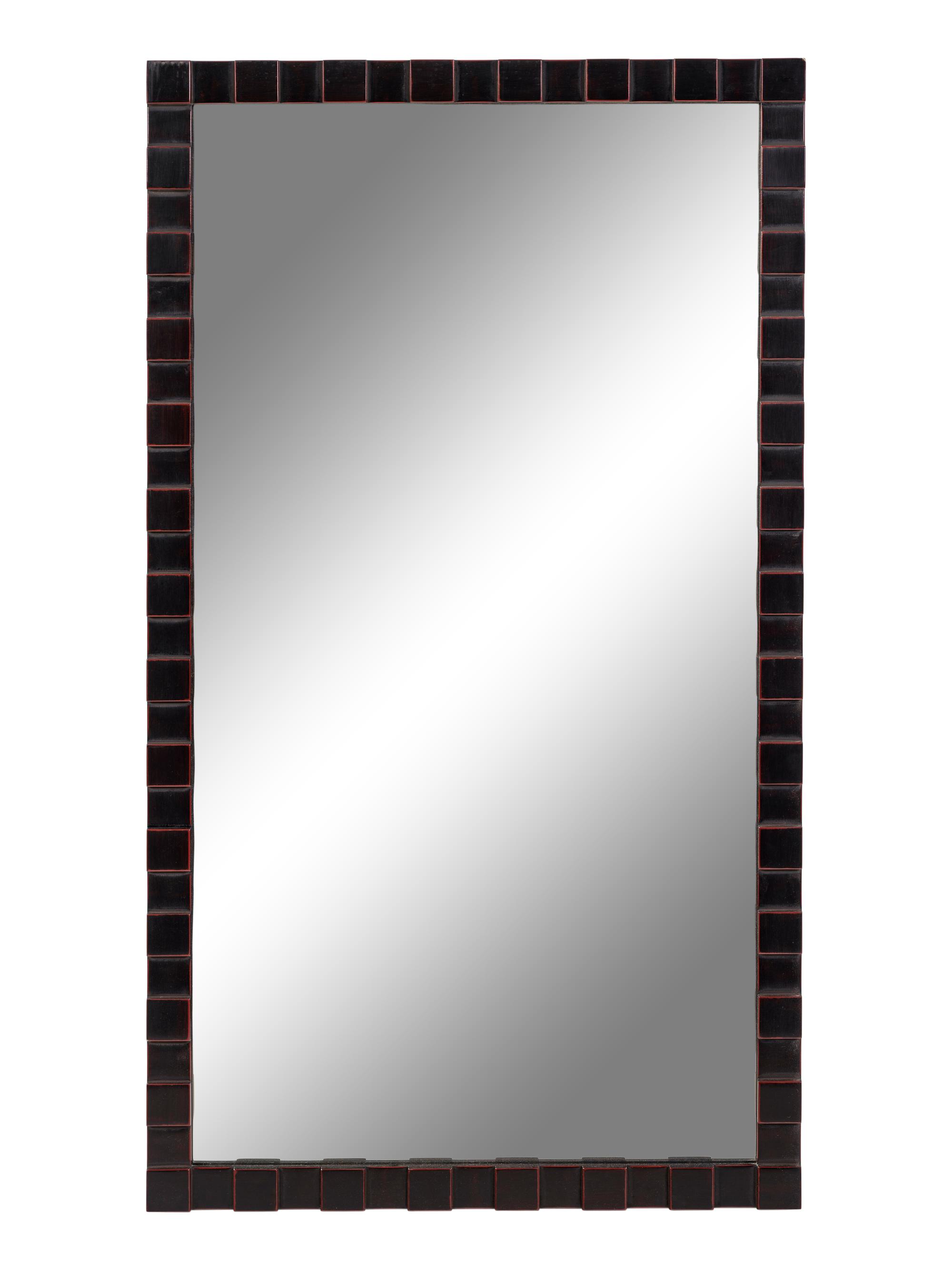 A Contemporary Carved Mahogany Mirror