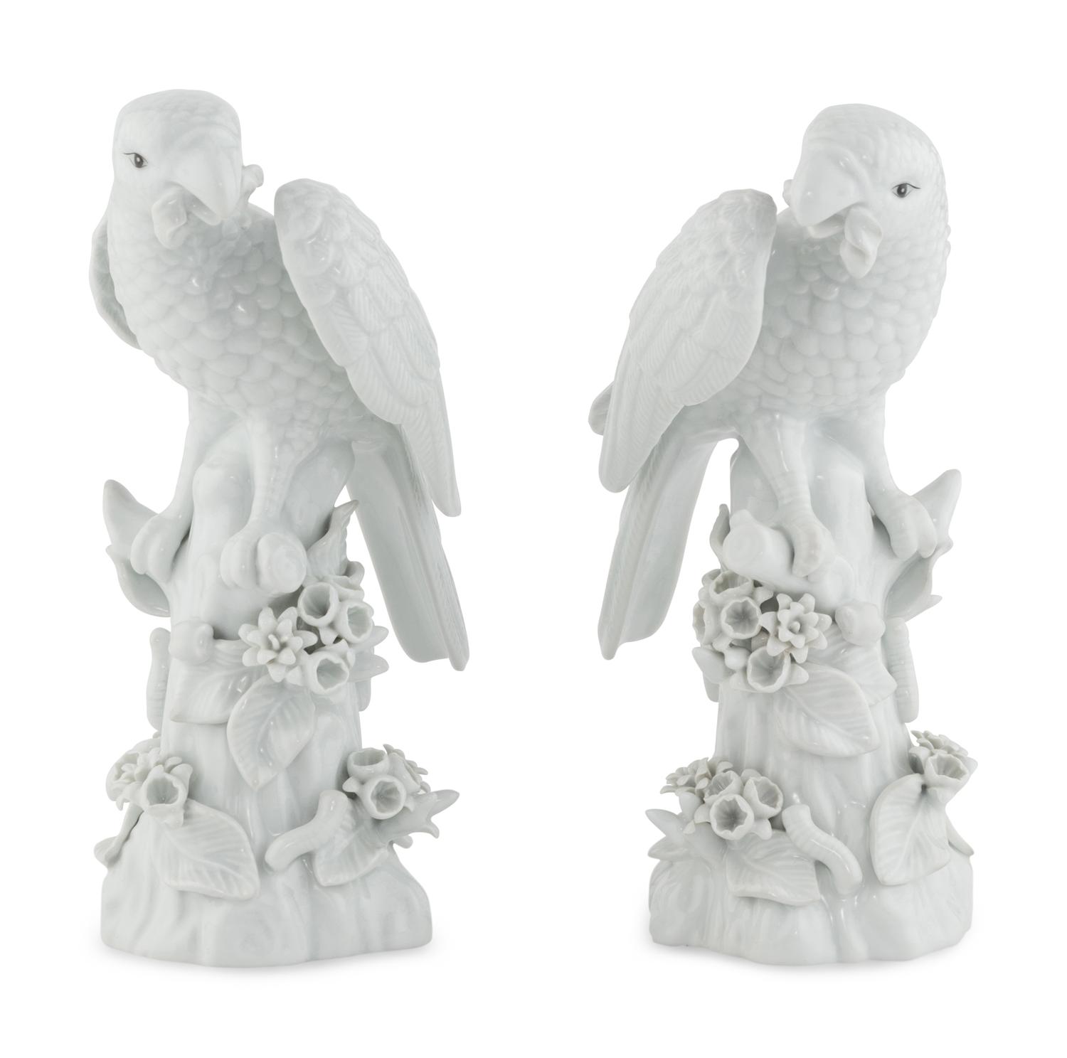 A Pair of Blanc-de-Chine Parrots