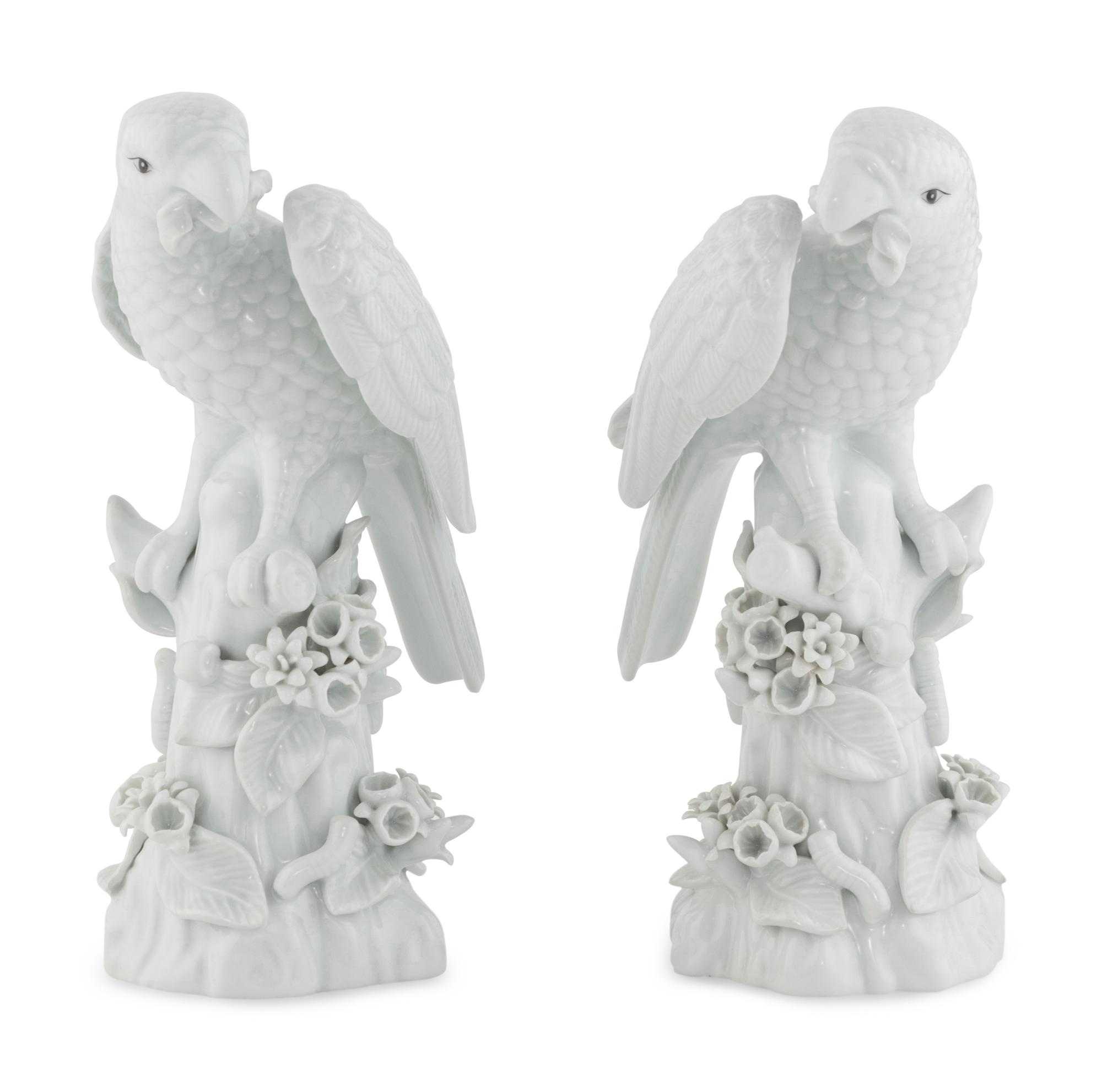 A Pair of Blanc-de-Chine Parrots