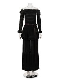 Saint Laurent Rive Gauche Crepe Two-Piece Skirt Ensemble, 1970s-80s
